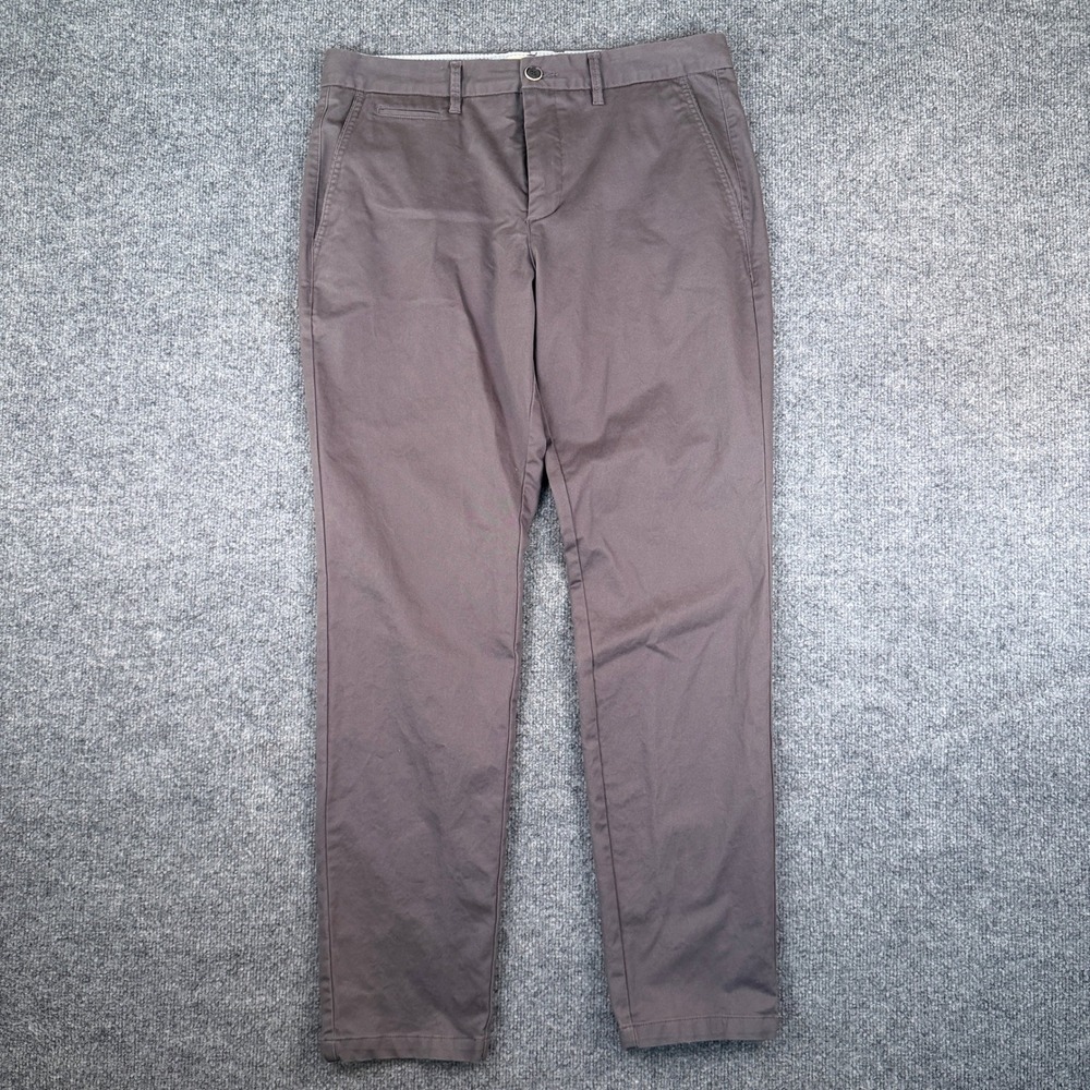 Perk Feel Good Chino Pants Mens 34x32 Slim Fit Stretch Cotton Twill Gray